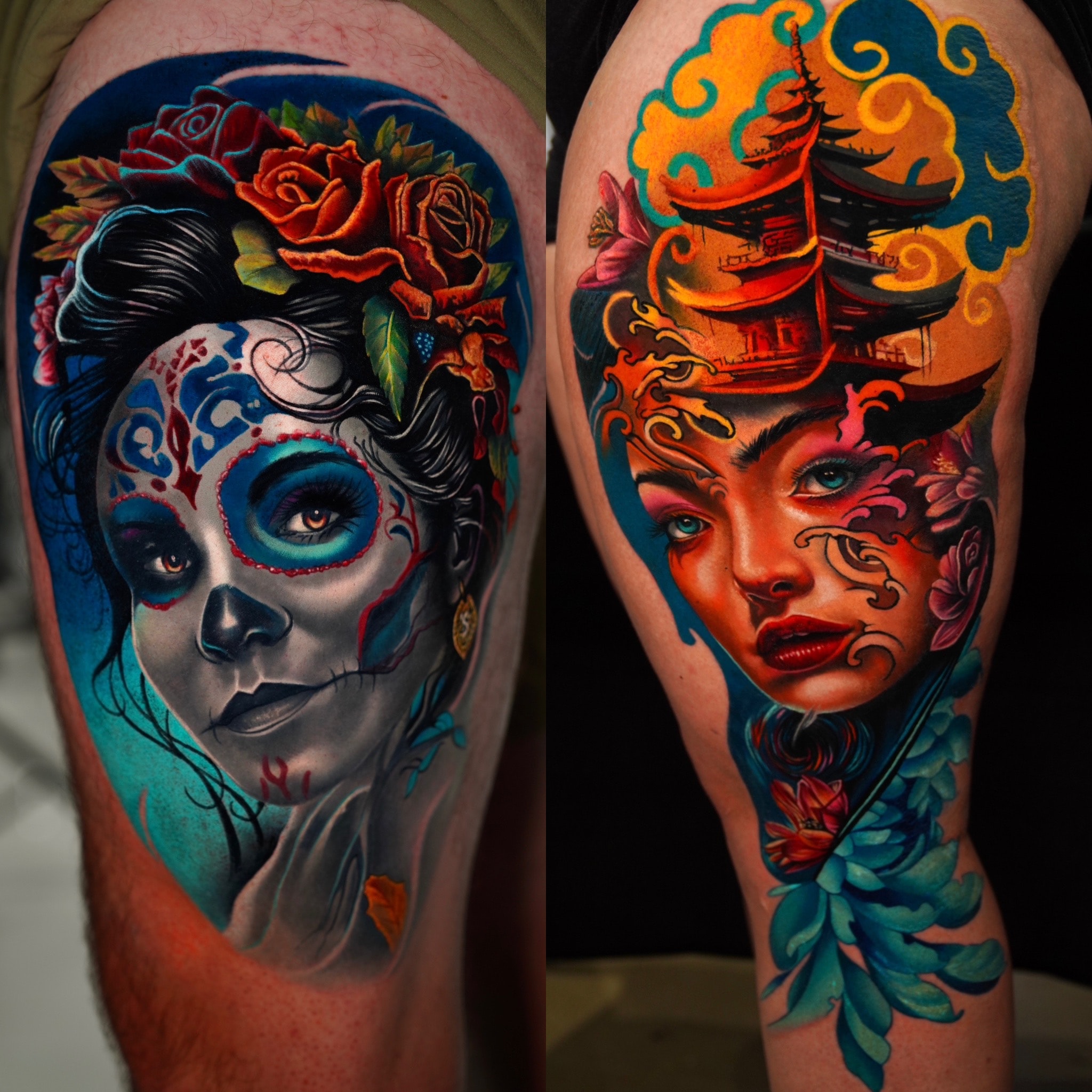 Vibrant realism tattoo by Rafa